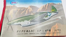 Vintage MPM 1/72 Republic XP-47H 72017 Open box, parts sealed.