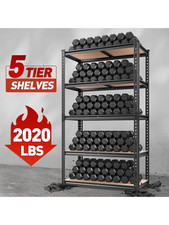 REIBII 2000LBS Heavy Duty 5-Tier Metal Garage Storage Shelves Adjustable Black