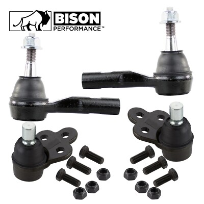 Bison Performance 4pc Front Outer Tie Rod Lower Ball Joint Kit For Chevy Cobalt