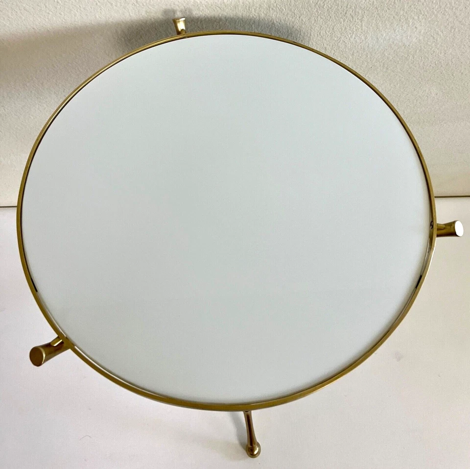 Mesa auxiliar trípode vintage de latón sintético bambú después de bagues Foto 3 de 4