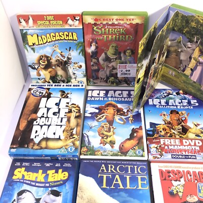 18 Dreamworks DVD Bundle - Ice Age Shrek Bolt Shark Tale Rio
