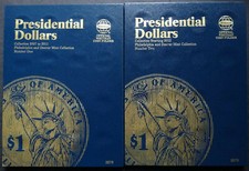 Set of 2 Whitman Presidential Dollar P&D Coin Folder 1 & 2 2007-2017 Album Book