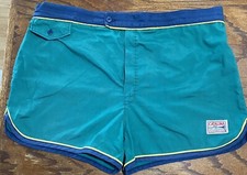 Vtg CATALINA Swim Gym Short Shorts Mens California USA Size 42 Blue Green 2"