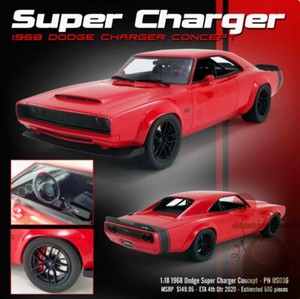 ミニカー RACING CHAMPIONS 1/18 1968 DODGE CHARGER 1968 Dodge Charger R/T Dark Blue Metallic with White