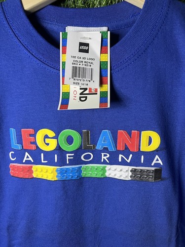 Vintage Legoland California T Shirt Blue 1999 Theme park Promo NWT 14/16 RARE - Picture 2 of 5