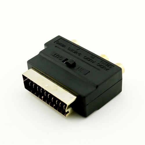 SCART to 3 RCA Phono Audio & Composite Video & 4 pin S-Video SVHS AV TV Adapter - Picture 2 of 6