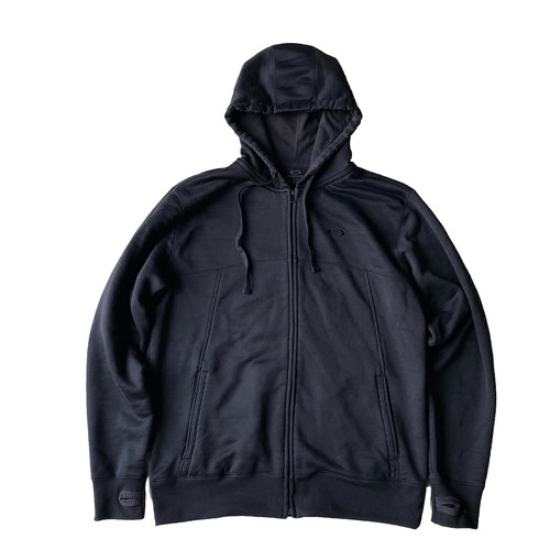 Oakley Hoodie Mens Large Black Drill Zip Up Logo Y2K Style Gorpcore