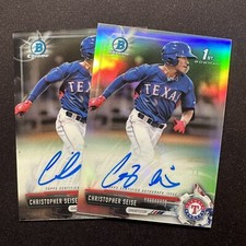 2017 Bowman Chrome Draft Christopher Seise 1st + Refractor Auto #CDA-CSE Rangers