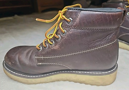 American Worker Boot Men's Size 9.5 Oil Resistant Sole Brown Leather - Picture 4 of 11