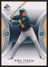 2007 Upper Deck SP Authentic #85 Mike Piazza, Oakland Athletics, HOF.