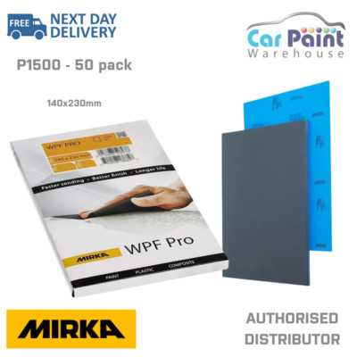 Mirka P1500 WPF PRO Nass & Trocken Schleifblätter Quire wasserfest Schleifpapier 50 Stück