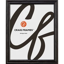 Gloss Black Picture Frame .75" – Traditional Wood Look – Choose Your Size