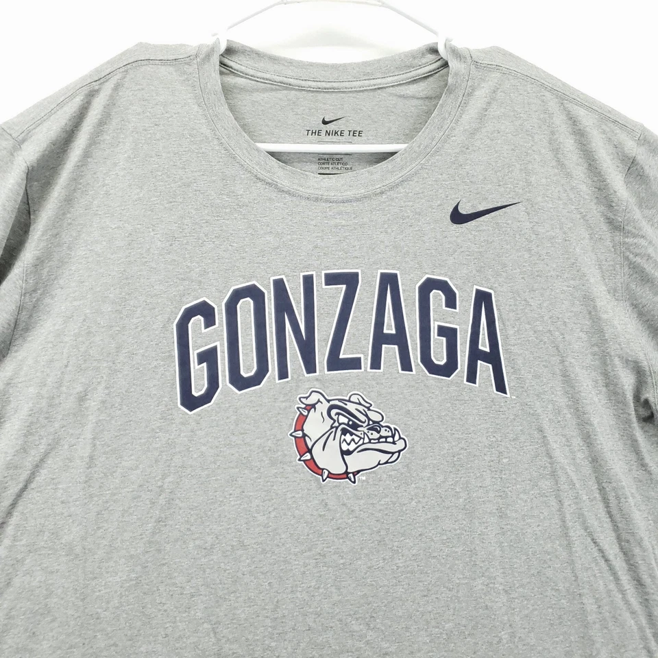 Nike Gonzaga Shirt Mens 2XL Gray Dri-Fit Long Sleeve Sports Crew Neck Pullover - Image 3 of 4