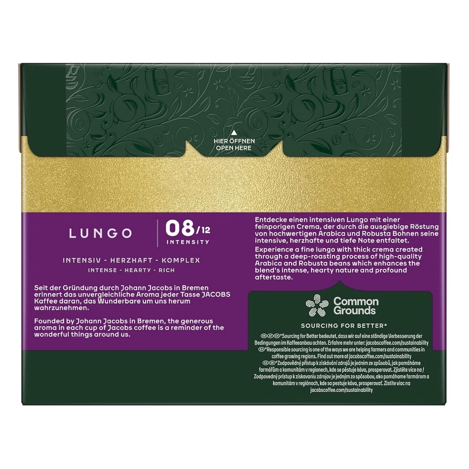 JACOBS Coffee Capsules Lungo 8 Intenso XXL Pack 5 x 40 Nespresso compatible - Bild 2 von 4