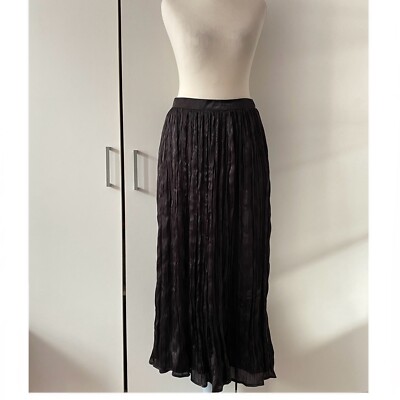 Free People Vera City Rock Größe 6 UK 10 Plissee schwarz Midi Plissee UVP 140£