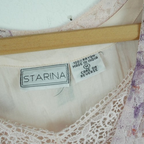 Vintage Medium Dress Midi Sheer Lace Boho Cottagecore Powder Pink Soft Floral - 第 2/9 張圖片