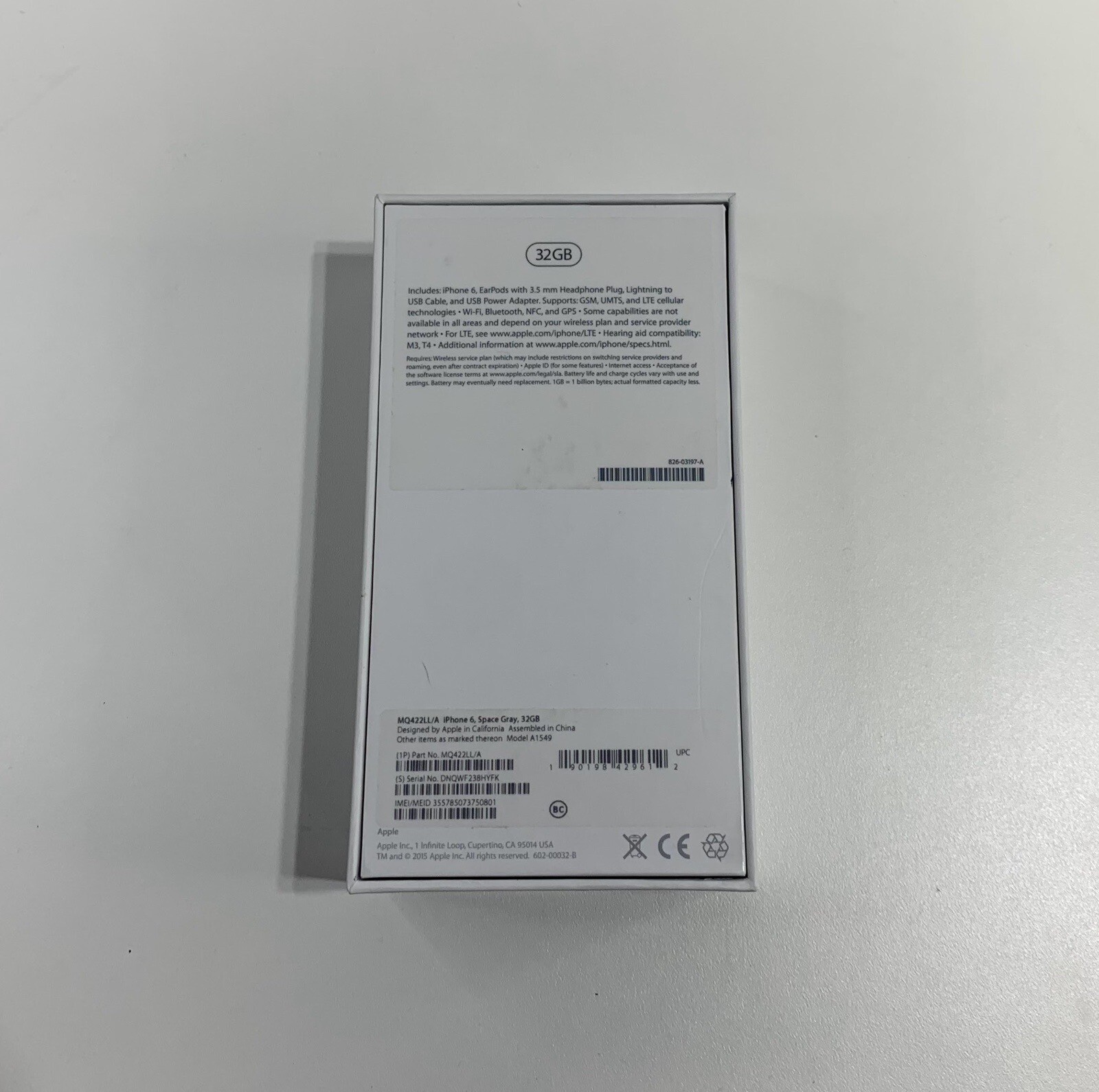 iPhone 6 Box Original Apple Retail Box Headphones Stickers Only