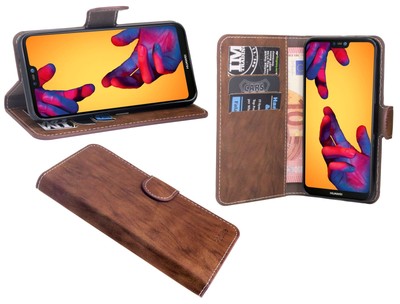 Phone Case Cover Wallet In Brown For Huawei P20 LITE