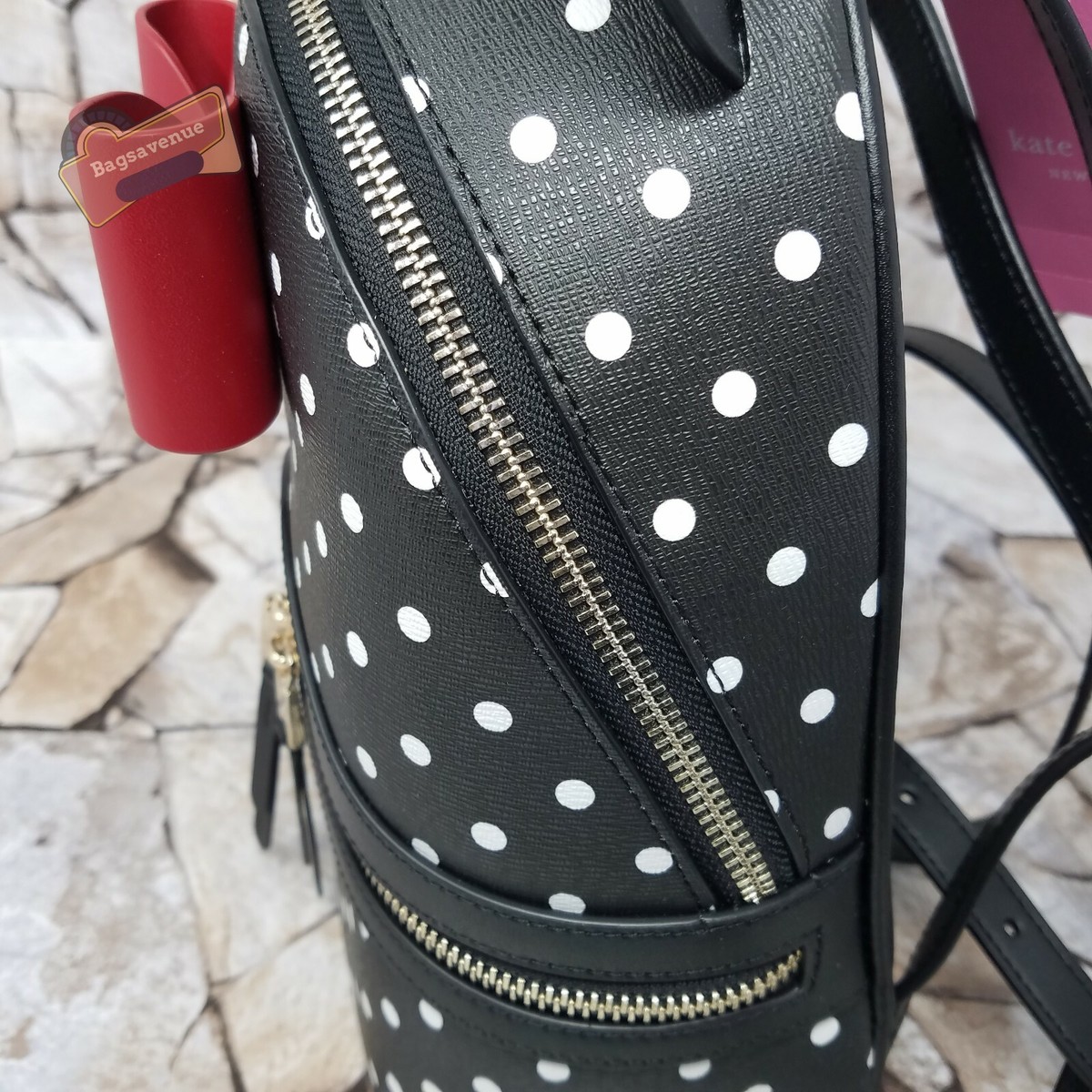 disney x kate spade new york minnie dome backpack polka dot black kate spade Disney x Kate Spade New York Minnie Dome Backpack Black  main image 4