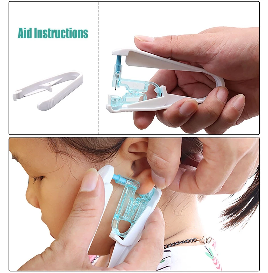 Kit de piercing descartável nariz orelha hélice tragus pistola piercing sem dor ferramenta perfurante - Imagem 4 de 4