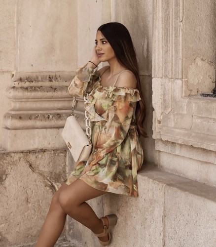 ZARA NEW OFF SHOULDER FLORAL MINI DRESS LARGE UK 12-14 - Picture 5 of 17