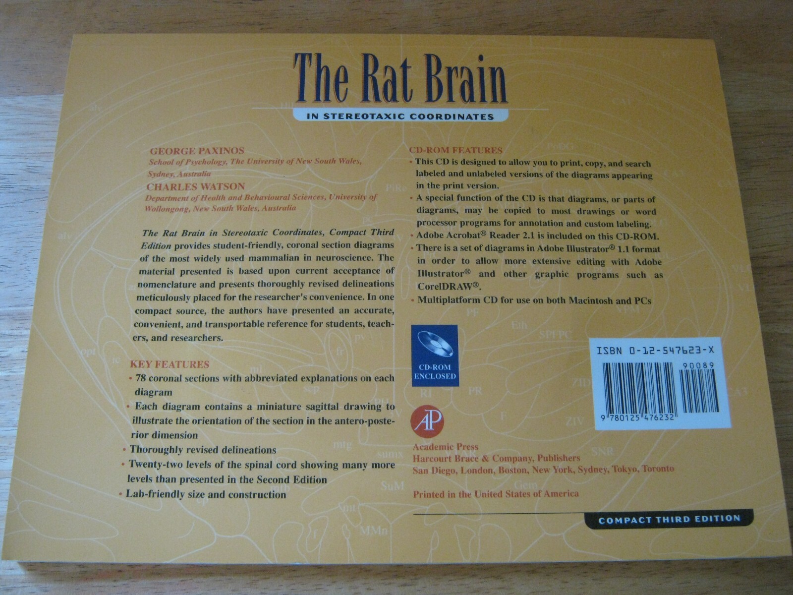 The Rat Brain In Stereotaxic Coordinates by George Paxinos 1997 SC with ...