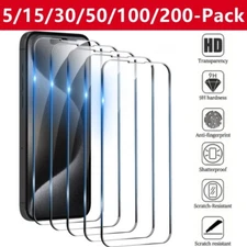 Wholesale LOT Tempered Glass Screen Protector for iPhone 17 Pro Max 16 15 14 13