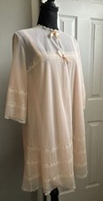 Vintage Van Raalte Gown Robe Set Double Chiffon Lace Medium Babydoll Peignoir