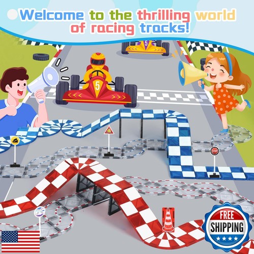 Magnetic Tiles Road Set, Magnetic Blocks Building Toys for 3+ Year Old Boys G - Picture 4 of 5