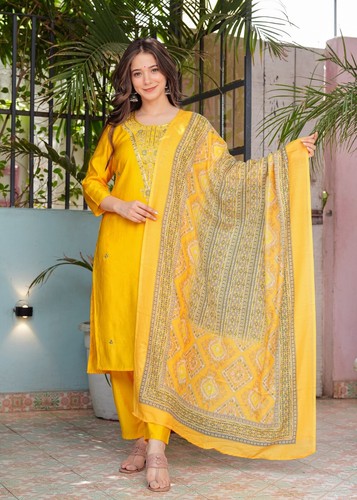 Pakistani Salwar Kameez Readymade Modal Silk Kurti Pent With Dupatta Designer - Picture 23 of 28