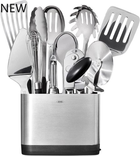 OXO Steel Piece Utensil Set, 15 PC, Stainless Steel, NEW.