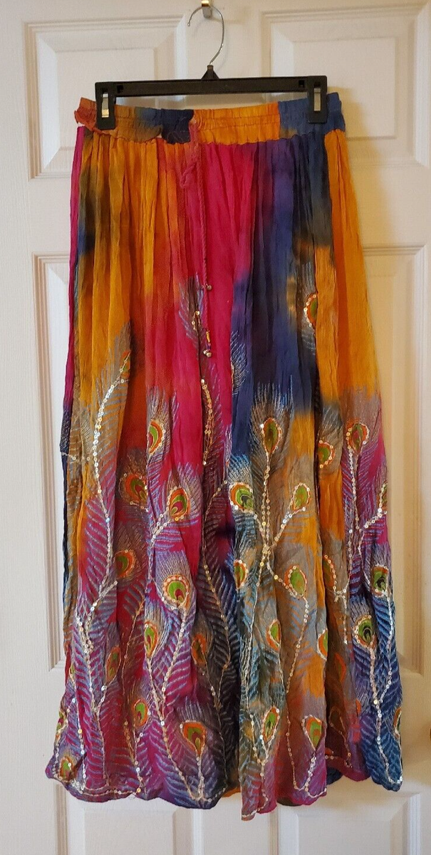 EARTHBOUND Trading CO Multicolor Peacock Feather Motif