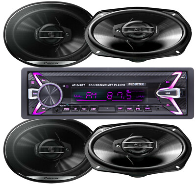 4x Pioneer TS-G6930F 6x9'' Speakers+ 200W Digital Receiver Bluetooth USB/FM / MP3