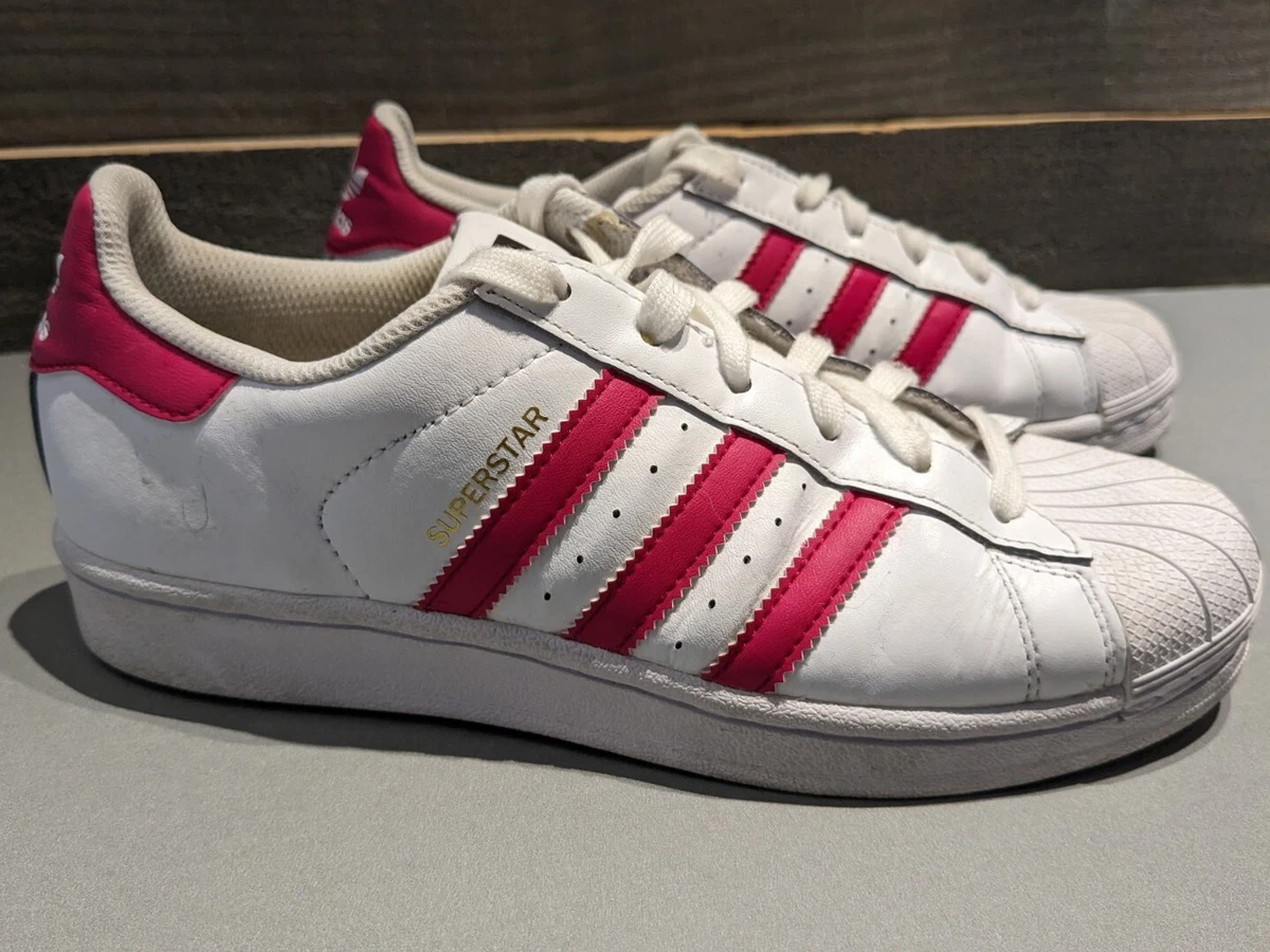 Etna Verandert in deadline adidas Superstar Classic Shoes White Leather Pink Stripes Women&#039;s  5/Youth 3 | eBay