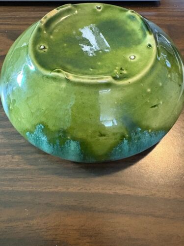 Vintage McCoy Pottery 7.5" Blue And Green Onyx Glaze Flower Bowl USA McCoy Bowl - Picture 4 of 4