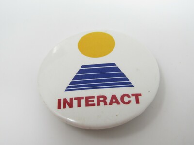 Vintage Interact Club Pinback Button Rotary International Service Organization
