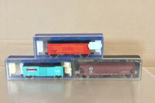 BACHMANN N GAUGE RAKE of 3 SANTA FE NYC BABY RUTH BOX CAR 4 BAY HOPPER WAGON nz