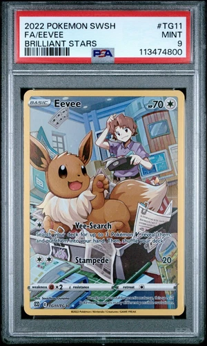 Pokémon PSA 9 Mint Eevee TG11/TG30 Brilliant Stars Trainer Gallery