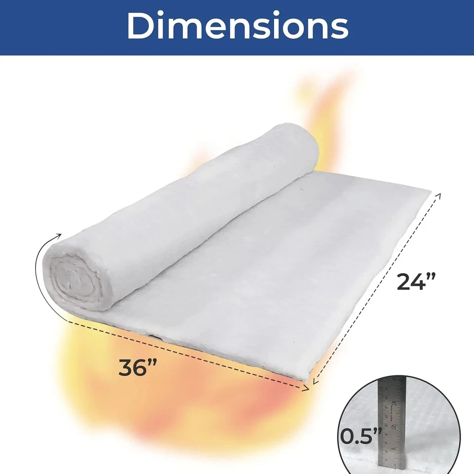 陶瓷纤维绝缘毯羊毛保暖 2400F 8# 1/2 x 24" x 36" — 第 2/4 张图片