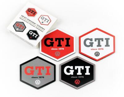 + VOLKSWAGEN VW GTI COASTERS SET OF 4 - HEXAGON/4 COLORS NEW