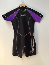 Women s Neosport Shorty Wetsuit - Black/Purple Size 12 - VGUC