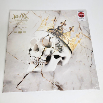 Jelly Roll Beautifully Broken White & Gold Colored Vinyl LP - NEW RELEASE SEALED