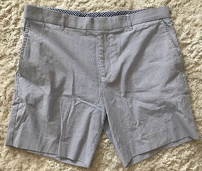 He by Mango Herren Shorts Gr. 42 Hose Kurz Gestreift  Sommer Bermuda