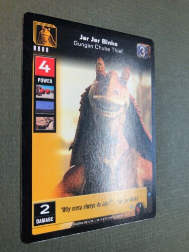 Star Wars Jóvenes Jedi CCG Amenaza de Darth Maul Jar Binks, Gungan Chuba # 3 Casi Nuevo - Imagen 2 de 4