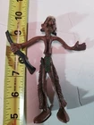 Vintage brown Indian Figure Plastic Toy 5" wearing  fringed Chaps Riding Horse