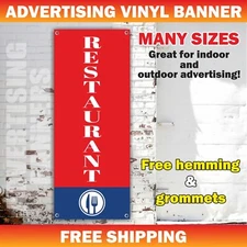 RESTAURANT Advertising Banner Vinyl Mesh Sign Cafe Bar Dinner Lunch BREAKFAST
