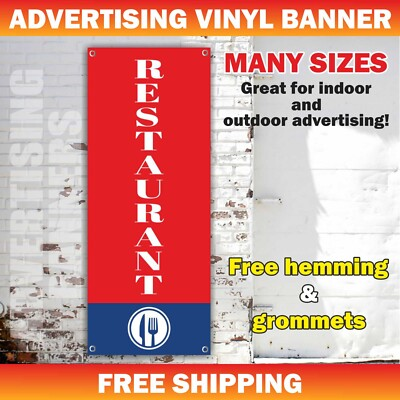 #ad RESTAURANT Advertising Banner Vinyl Mesh Sign Cafe Bar Dinner Lunch BREAKFAST $219.95