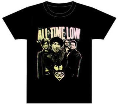ALL TIME LOW Band T SHIRT Schwarz Größe S Brandneu ohne Etikett Offizielles T-Shirt