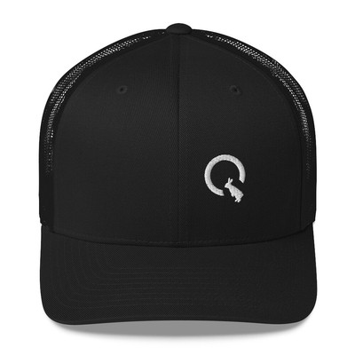 WWG1WGA QAnon White Rabbit Q Anon Hat Embroidered Mesh Back Trucker Cap