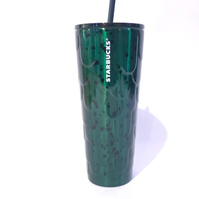 Starbucks Paint Splatter Green Stainless Steel Cold Cup Tumbler 24 oz  Wicked | eBay